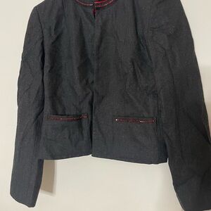 Harve Benard Black Blazer with Red Accents
